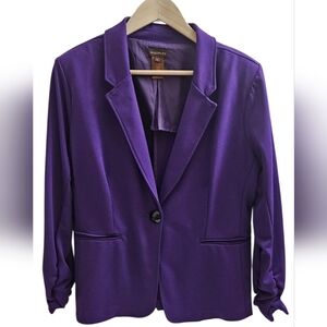 Multiples Blazer Jacket Size Large Stylish with Ruched Sleeves